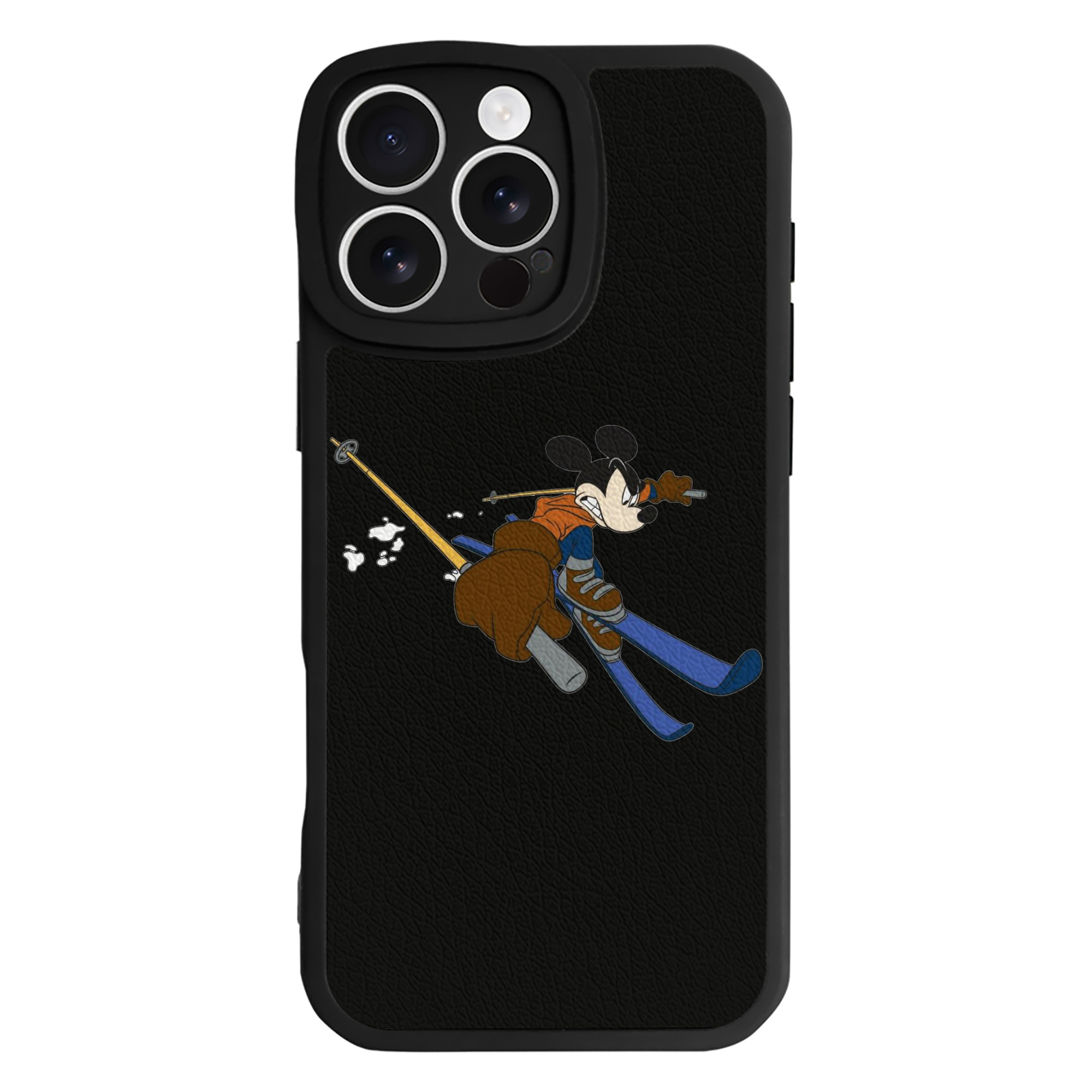 （画像用） ミッキーマウス Mickey Mouse 【iPhone 16シリーズ対応】シリコンスマホケース（レザー調） 材質：シリコン